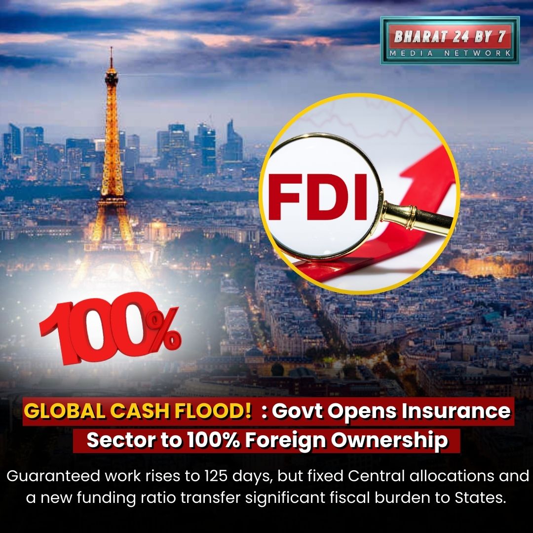 Bharat24by7's tweet image. GLOBAL CASH FLOOD HITS INDIA 💰
100% FDI in insurance opens doors for global giants, cheaper premiums, better claims &amp;amp; tech driven services. A big win for consumers but domestic players must upgrade fast.
👉 Follow @bharat24by7
#FDIinInsurance #IndianEconomy