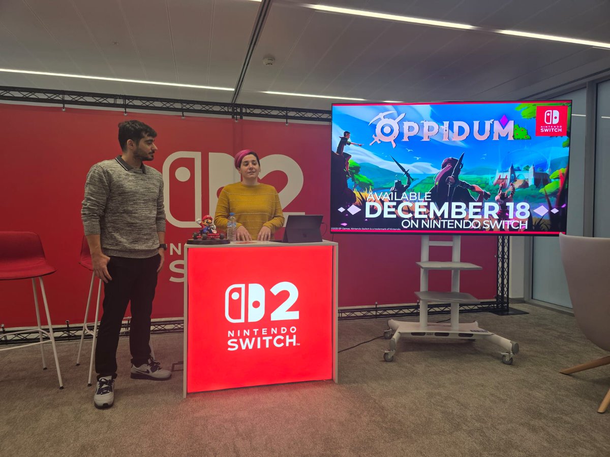 Disfrutando de la presentación de @playoppidum de @epgames, en @nintendoes