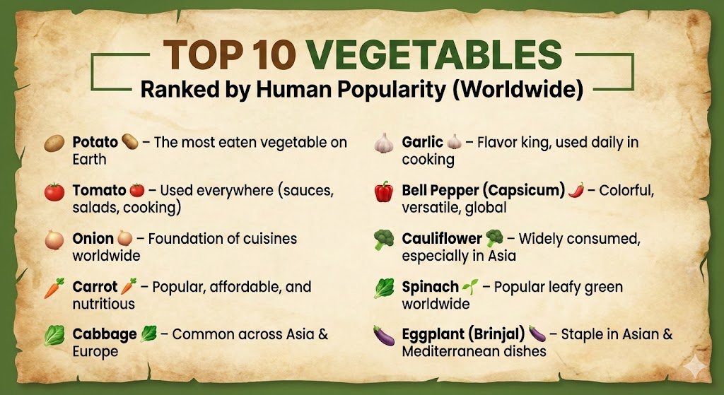 EARTHisntRIGHT's tweet photo. Potatoes have ruled as the world’s top vegetable for ~330 years Since the late 1600s, potatoes spread from South America to Europe and then worldwide—becoming a staple due to high calories, easy farming, long storage, and versatility. From fries to curries, no vegetable feeds more humans than the potato.