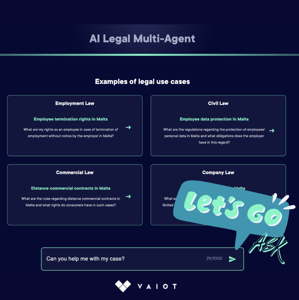 While we work through massive datasets, preprocessing pipelines, validation layers and hallucination-resistant workflows… you can already try the tech yourself.
Our multi-agent legal AI demo is live at 
vaiot.ai
Go test it. ⚡️
#LegalAI