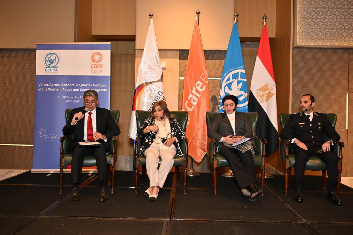 CairoPeaceKeep's tweet photo. As part of the #WPS workshop, #CCCPA had a session on #Egyptโs journey in implementing #UNSCR1325, highlighting capacity-building efforts, advancing women as peacekeepers, mediators & peacebuilders, increasing #female participation in #UNPeaceOps & drafting ๐ช๐ฌโs first #NAP ๐ https://t.co/dqSsR3eLQ2