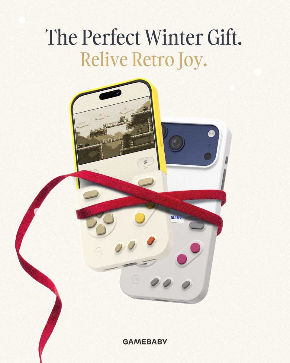 BitmoLab's tweet image. Your Perfect Winter Gift.

#GAMEBABY #retrogaming #BitmoLab #iphone17promax #ChristmasGift