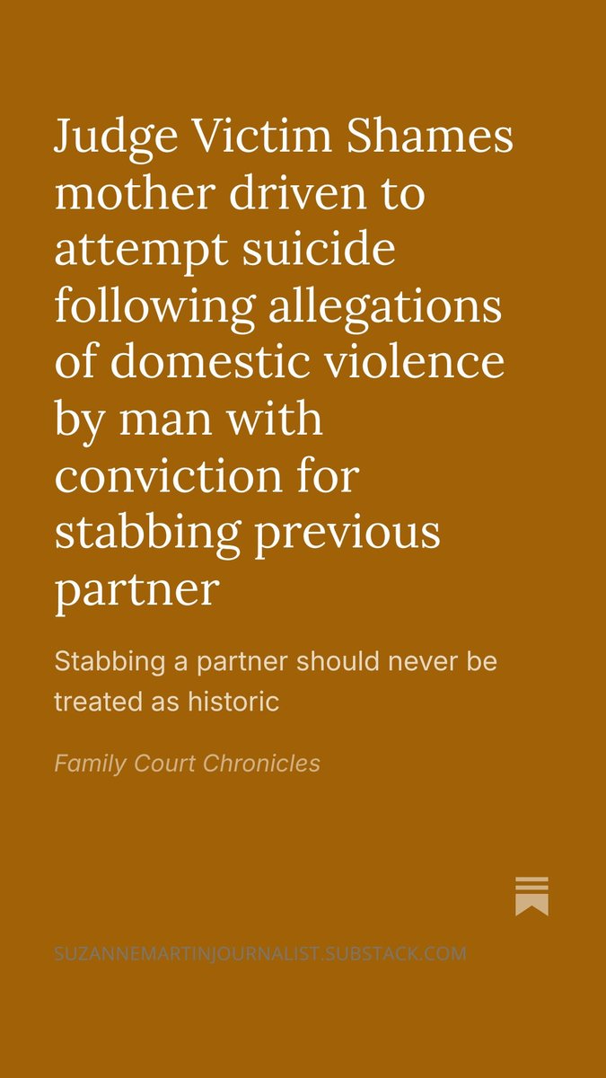 AndhaBandar's tweet image. open.substack.com/pub/suzannemar…  Judge Ahmed said father who stabbed previous partner was “calm” and different to when he stabbed a previous partner. Which begs the question - how does he know that? @DrProudman @BarnettAdrienne @David_Challen @centreWJ @SheraFamily @Jess4Lowestoft