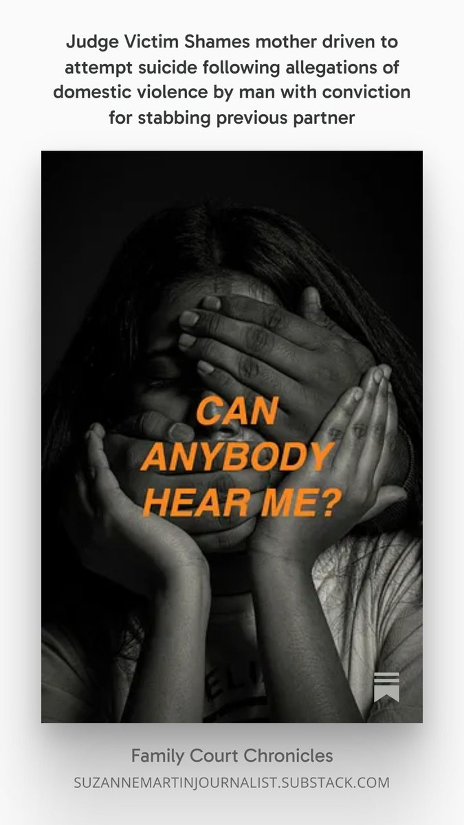 AndhaBandar's tweet image. open.substack.com/pub/suzannemar…  Judge Ahmed said father who stabbed previous partner was “calm” and different to when he stabbed a previous partner. Which begs the question - how does he know that? @DrProudman @BarnettAdrienne @David_Challen @centreWJ @SheraFamily @Jess4Lowestoft