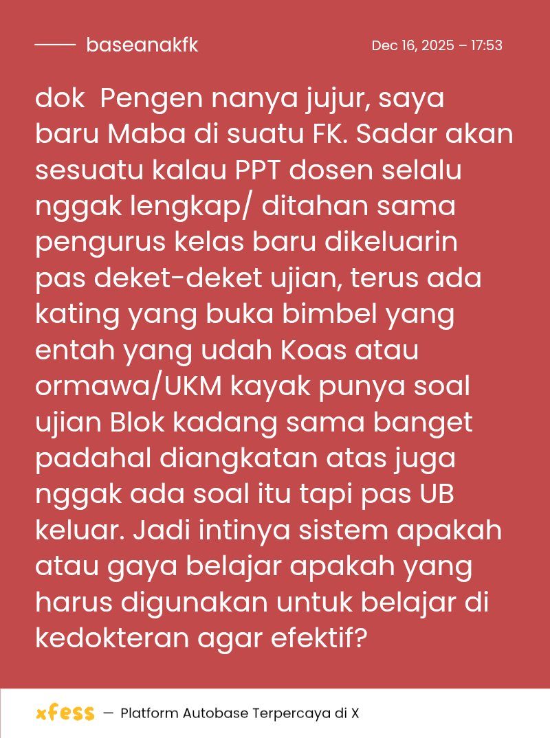 Base Anak FK | Cek Pinned buat kirim Menfess! 📍 tweet media