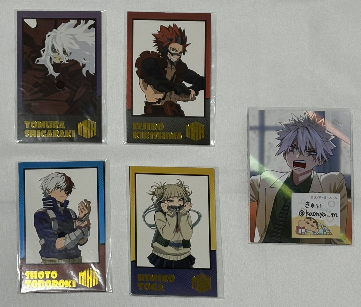 kaonya_m's tweet photo. 【交換 譲渡】
僕のヒーローアカデミア Wフォトカード��レクション 最強ジャンプ 新十傑 ホロステッカー

求:同種❥❥物間寧人
譲:画像1、2枚目(轟焦凍、切島鋭児郎、死柄木弔、トガヒミコ、緑谷出久、エンデヴァー)

お気軽にお声掛けください🙇🏻‍♀️ https://t.co/m0ctkobxst