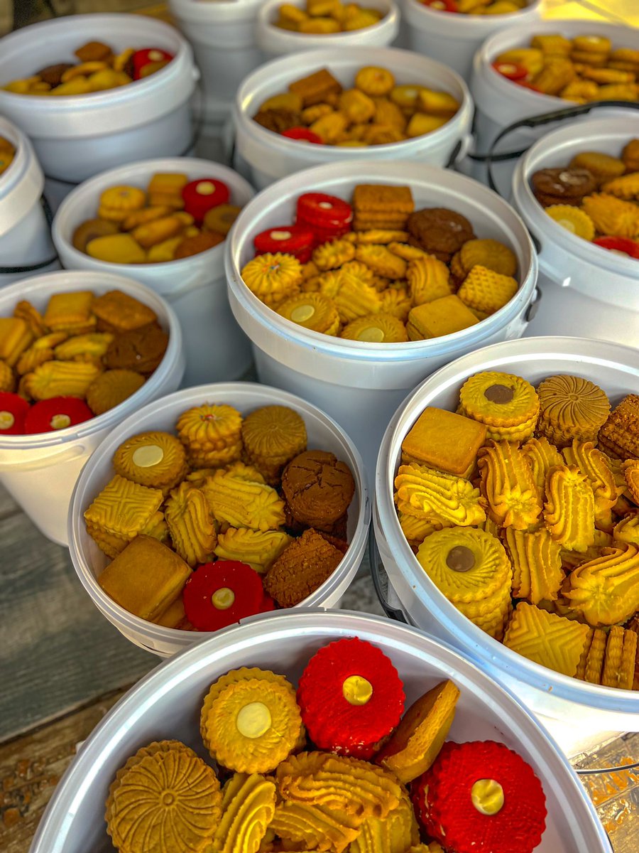 Nearly complete 📦

Our signature biscuit buckets are carefully packed and ready, showcasing a beautiful assortment crafted for indulgence. 🍪🤍
Final touches remain as we complete the scones, jam tarts, and curated combo selections📦