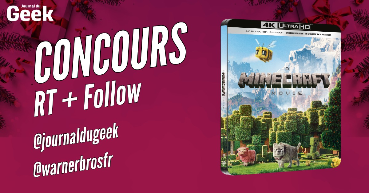 🎁#CONCOURS🎁
Pour Noël, tentez de gagner le Blu-Ray 4K du film Minecraft  !
👉RT &amp; Follow @journaldugeek + <a href="/warnerbrosfr/">Warner Bros France</a>
👉Vous avez jusqu'au 19/12 pour participer !
🍀Bonne chance !