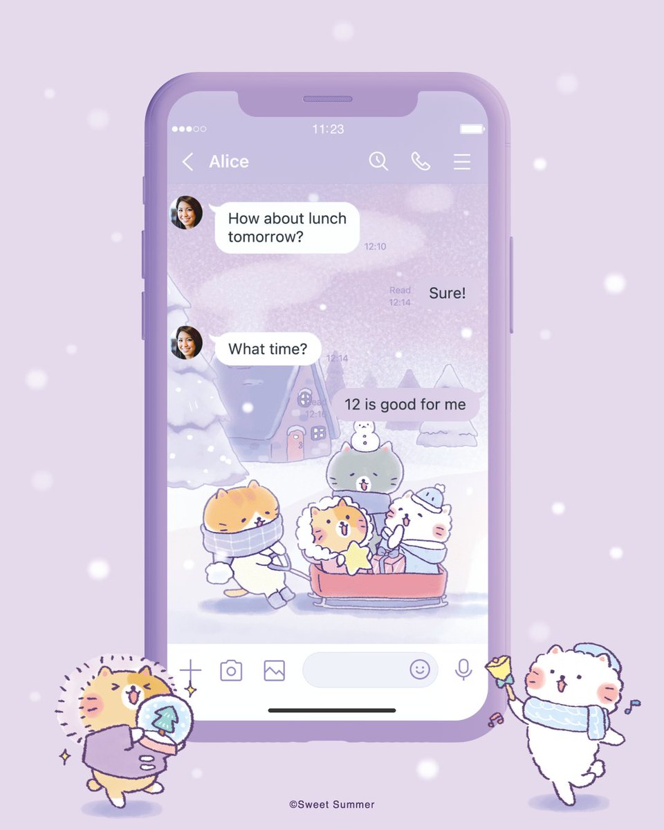 CatCompany_'s tweet photo. Frosty Chrismas Yard = Our playground 😆🎄❄️

สามารถดาวน์โหลดธีมใหม่สุดน่ารักได้แล้วที่ https://t.co/jjHlxQsVzN

#sweetsummer #catcompany #บันทึกลับฉบับเหมียวๆ #linetheme #Christmas https://t.co/ORjcxQmhd2