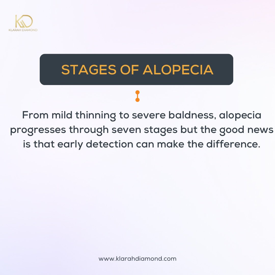 KlarahDiamond's tweet photo. Series 2: Treating Alopecia

Alopecia may be a challenge, it doesn’t have to define you and we want to remind you that you're not alone . By understanding the condition, recognizing the early signs, and exploring treatment options, you can take control. 
(See more details below) https://t.co/k5nltv8WNQ
