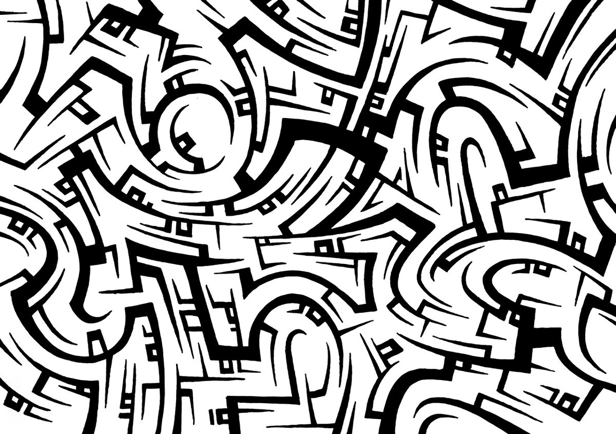 "Maergroriz" #abstractart #pureart #penart #wildstyle #chaos #alienorganics #therapy #meditation