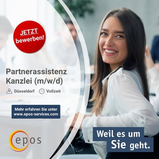 EPOS_Services's tweet photo. Erfahrene #Partnerassistenz (m/w/d) für eine international tätige #Wirtschaftskanzlei im Herzen von Düsseldorf im Rahmen der direkten #Personalvermittlung gesucht: https://t.co/KuiHYpyWYG

#Jobs #Stellenangebot #Jobangebot https://t.co/ktQDlPUJ0Q