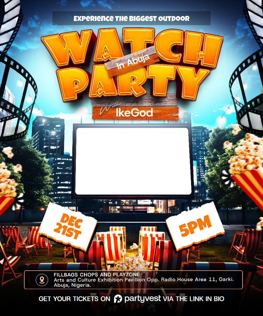 IkechukwuChielo's tweet image. Ticket is OUT for the biggest OUTDOOR watch party in Abuja happening this Sunday at 5pm.

Tickets is available via the link below on @partyverseapp 

pv.rsvp/the-biggest-ou…

Please, SHARE and tell someone about it.

#Ikegodswatchparty #december #Dothedamnthing