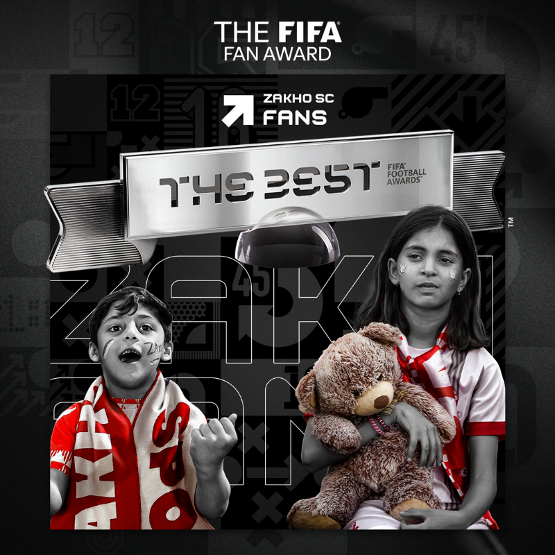 fifaworldcup_es's tweet photo. ¡Una afición muy especial! 🫂

Los simpatizantes del Zakho SC ganan el Premio a la Afición de la FIFA. 🌟