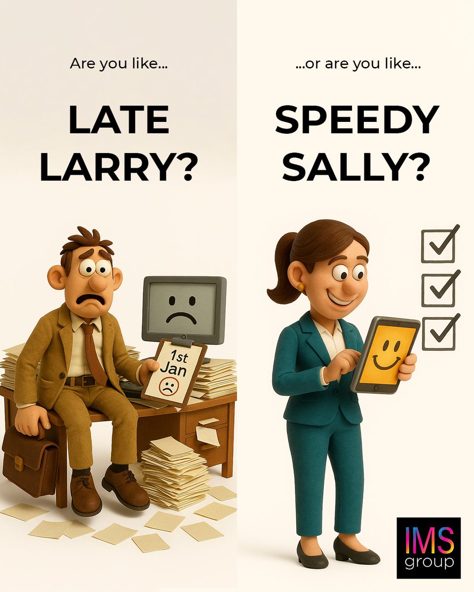 imsGroupUK's tweet photo. Introducing Late Larry and Speedy Sally!

Have you thought about your marketing strategies for 2026? Only 16 days away 'til the new year begins! Don't leave everything last minute - plan ahead with IMS Group.

#planahead #marketing #newyear #2026 #business https://t.co/NKXkbe3X5y