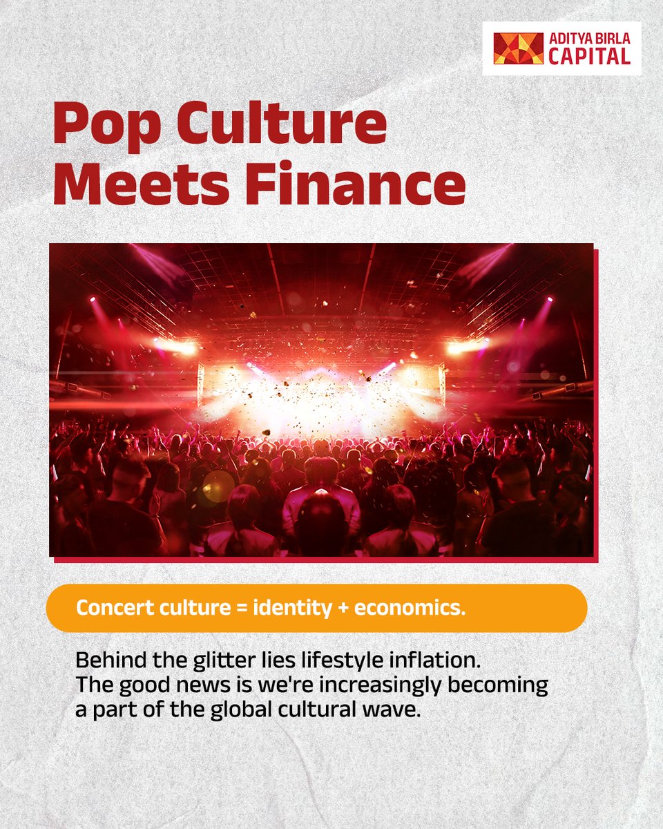 abcapital's tweet photo. In India, concerts aren’t just music anymore; they’re moments, identity, and a growing part of pop culture. Plan and budget smart to enjoy the culture without missing a beat.

#AdityaBirlaCapital #FinPop #Concerts #PowerOfChoice #FinancialGoals https://t.co/Lqv7kvXsAj