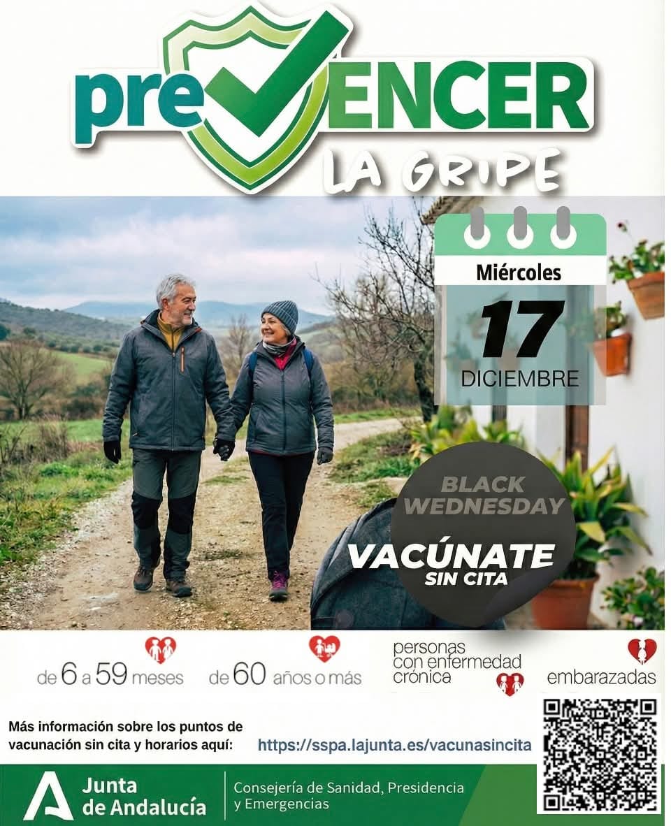 Como cada miércoles tenemos vacunación sin cita para gripe y covid.
Si aún no te has vacunado ¡Te esperamos! 
El horario es de 8:30h a 14h y de 15h a 19:30h, con una pequeña pausa de 17h a 17:30h.
