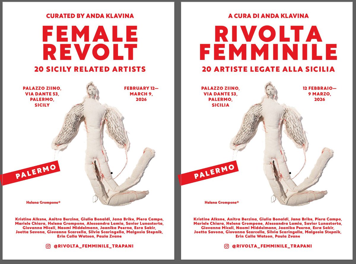 Save the date! Rivolta Femminile Trapani going to Palermo! Opening February 12, 2026.
