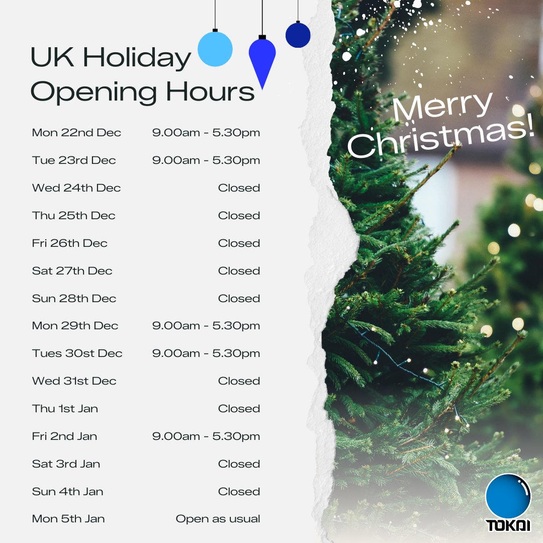 Warm Holiday Greetings from Everyone at Tokai UK 😁

Tokai UK continue to accept orders through all usual channels during those quieter periods.

#tokai #quality #life #lenses #light #eyecare #eyewear #eyes #health #vision #opticians #independent #community #smile #different