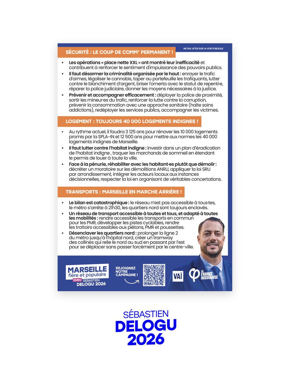 🔴 Le plan Marseille en grand : du grand n'importe quoi.

Voici le tract présentant notre analyse sur l'échec de Macron et de ses alliés Martine Vassal et Benoît Payan.

Les Marseillais et les Marseillaises méritent mieux.