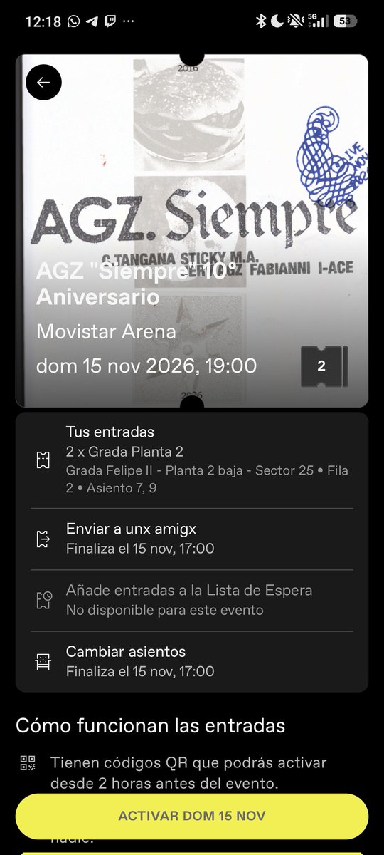 TENGO ENTRADAS AAAAAAAA VOY A VER A AGZ