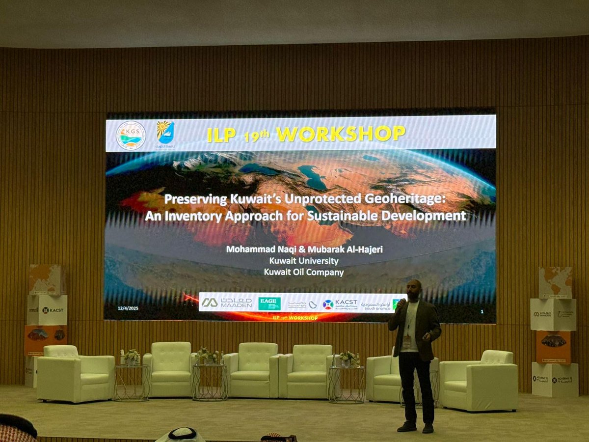 شارك د. محمد حسين نقي في مؤتمر International Lithosphere Program (ILP19) التاسع عشر في مدينة الرياض كمتحدث وعضو في اللجنة الفنية، حيث قدّم عرضًا علميًا حول حفظ التراث الجيولوجي في الكويت وأهمية تطوير منهجيات الجرد والتقييم.