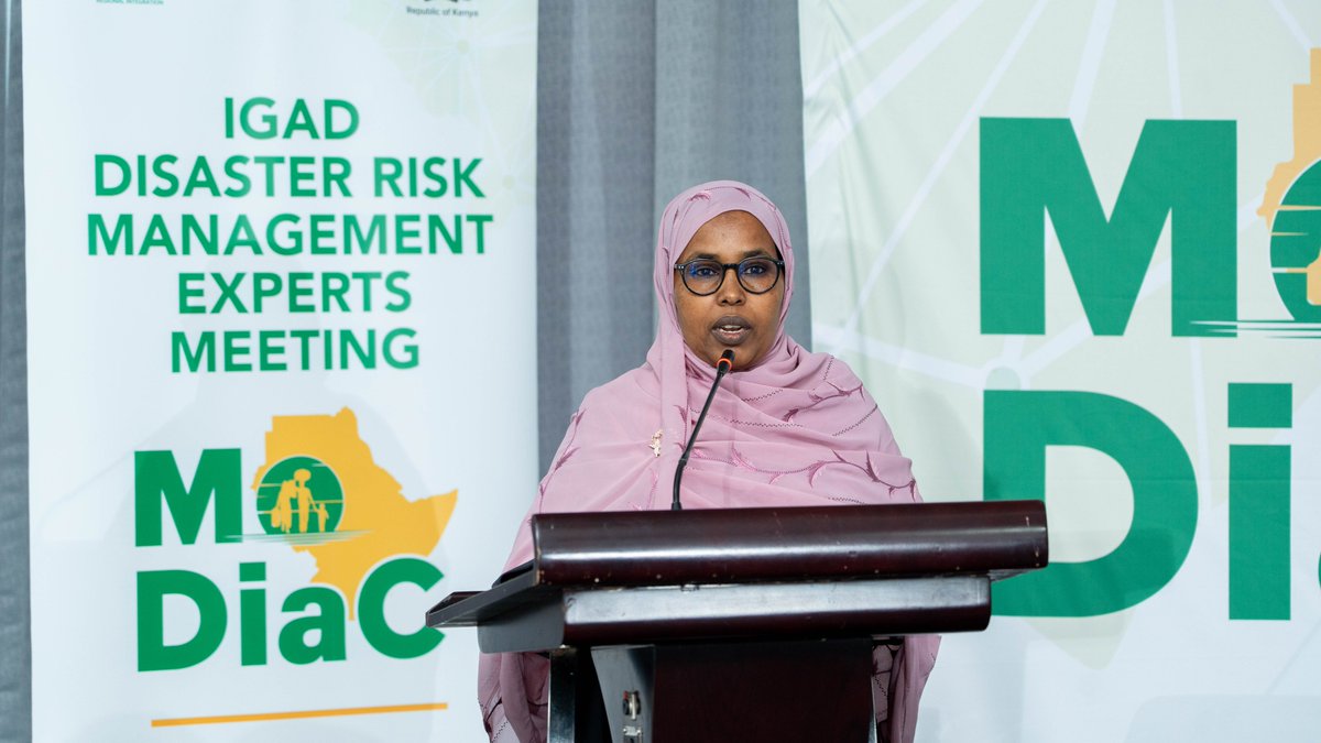 IGADHealthS's tweet photo. 📍Building Disaster Risk Reduction Capacity Across the IGAD Region

🗓️ 16-18 December, 2025 | Machakos, Kenya

The @IGADSecretariat has launched a regional engagement under the Human Mobility in the Context of Disaster and Climate Change (MoDiaC) initiative, bringing together Disaster Risk Management experts from IGAD Member States to strengthen their capacity in managing climate-related mobility risks.

The objective of the Experts Meeting is to strengthen understanding of the linkages between disaster risk management, climate change, and human mobility by sharing regional best practices, equipping focal points with risk assessment and early-warning tools, fostering collaboration, and identifying opportunities for integration under the #MoDIaC framework.

The IGAD Head of Mission to Kenya, Dr @FatumaIAdan representing the Executive Secretary, said that strengthening Member States’ capacity to manage climate-related mobility risks protects communities and builds resilience across the IGAD region.

The #MoDiaC intervention is implemented across #IGADMigration and @IGAD_CPAC programming.