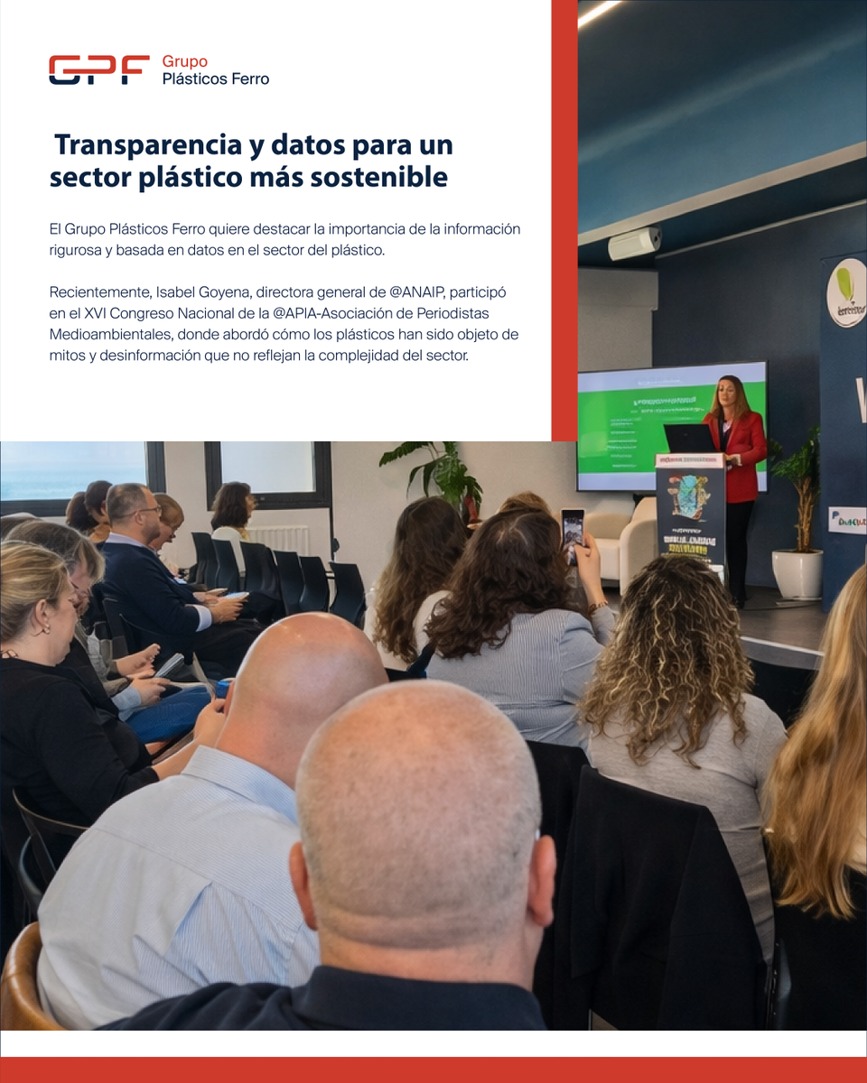 GRUPOGPF's tweet photo. 👉 Desmontando bulos, el plástico necesita datos objetivos

GPF respalda la importancia de la información rigurosa en el sector. Los plásticos, gestionados responsablemente, reducen la huella de carbono, mejoran la eficiencia de recursos y prolongan la vida útil de los productos ♻️

#GPF #Sostenibilidad #PlásticosResponsables #DatosObjetivos