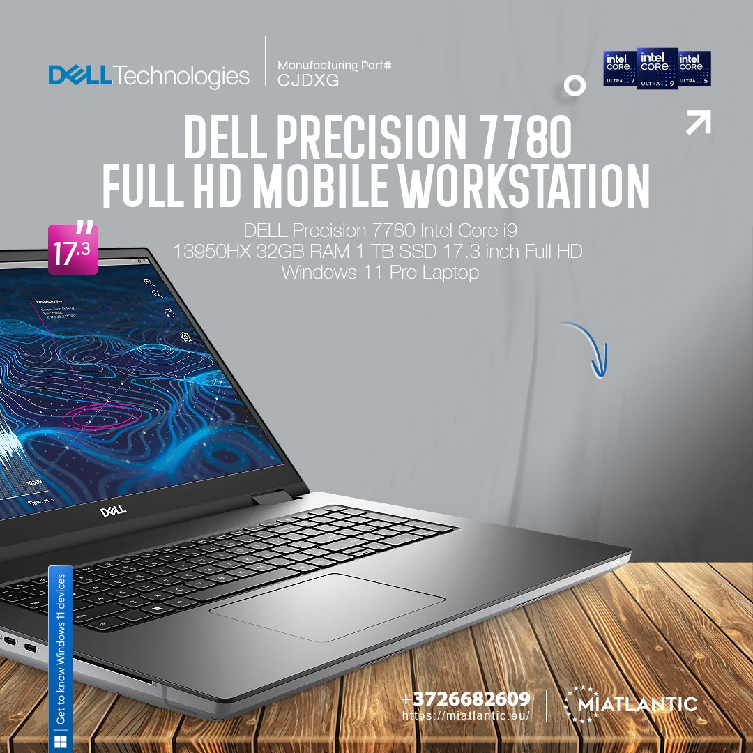 📢 Dell Precision 7780 Mobile Workstation 43.9 Cm (17.3") Full Hd

📦 Now in stock – limited quantity available!

info@miatlantic.eu | +372 6682609

🔗 miatlantic.eu/en/cjdxg

#MIATLANTIC #DellPrecision #MobileWorkstation #WTS #estonia #tallinnestonia