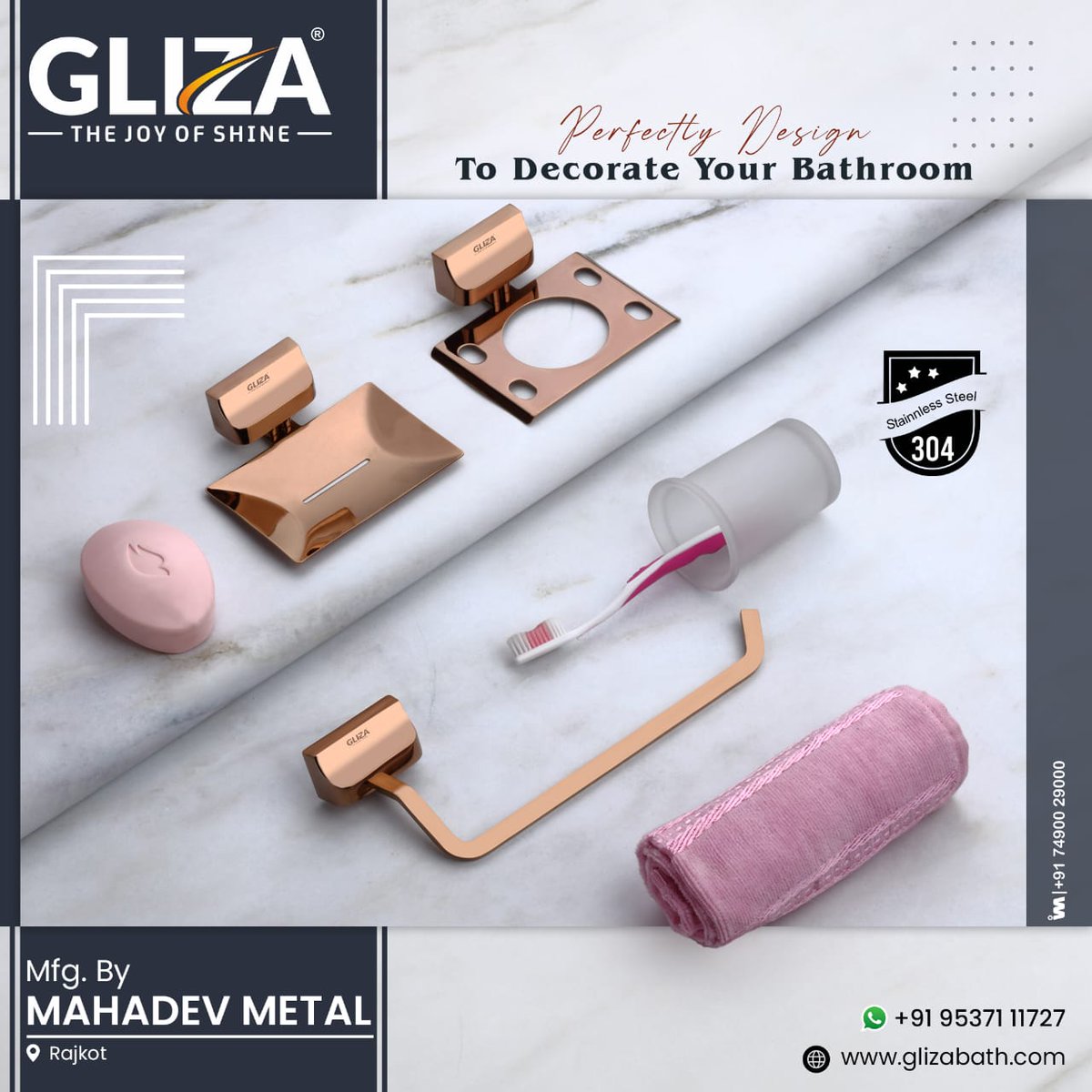 ibais_tiles's tweet photo. MAHADEV METAL (RAJKOT) 

For enquiry via WhatsApp click: 
 https://t.co/ymBrvdEA5K 

Mr. Vimal Dobariya - +91 95371 11727
Mr. Manish Mendpara - +91 98987 30441
#napkinring #soapdish #dishholder #toothbrushholder #liquiddispenser #bathdecor #bathaccessories #gliza
.
@ibais_tiles https://t.co/XuWiA5JIP5