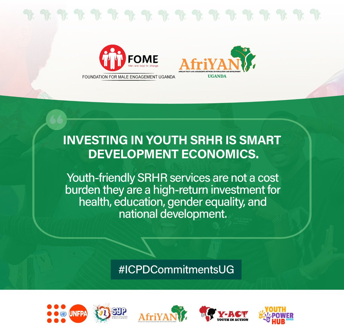bakerjumba1's tweet photo. Investing in youth SRHR is a game-changer for development 💪 Healthier youth boost productivity, keep girls in school, reduce HIV, and strengthen economic growth. Uganda’s future depends on investing in its young people.
#ICPDCommitmentsUG
#AFRIYANUG
#KeepingThePromise https://t.co/zeU585qlhb