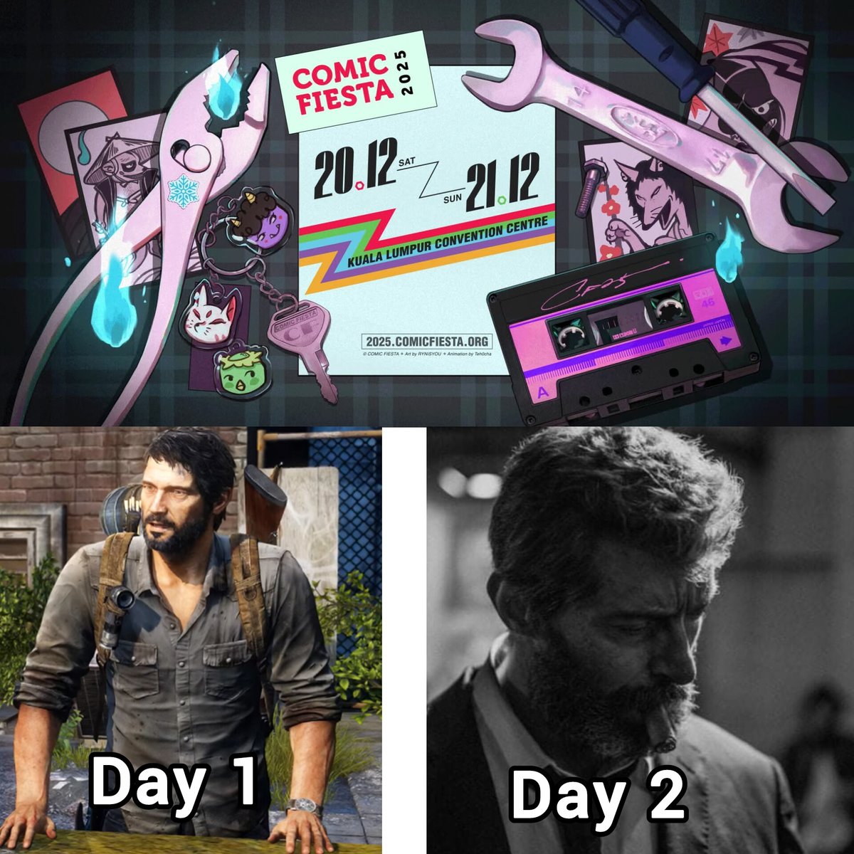 haifprogram's tweet image. Have to drop the announcement soon before Meta Algorithm being a Fredo. This weekend @comicfiesta ,gonna being the old heads. Day one as Joel Miller from The Last Of Us and Day two as Old Man Logan from Logan. See ya'll this weekend!
#comicfiesta2025  #joelmiller #oldmanlogan