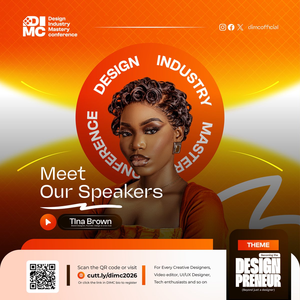 dimcofficial's tweet photo. 👑 Speaker Spotlight: Tina Brown (Logo Queen)

Award-winning strategic brand designer, Tina Brown creates clean, meaningful identities rooted in strategy. Founder of Design &amp; Grow Club and Female Brand Designer of the Year.

Catch her live
📅 Jan 4–10
🔗 https://t.co/xMJYOzr3Sb https://t.co/3x4ZFjChlk