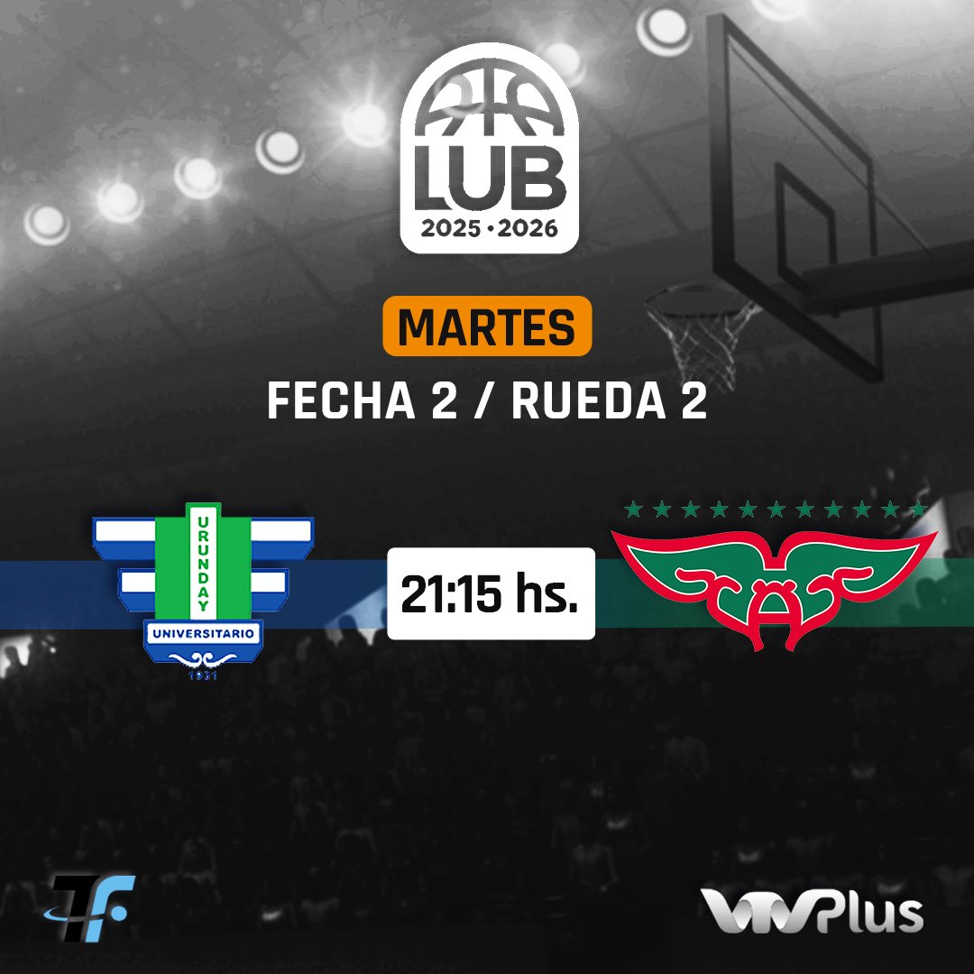 VTVuruguay's tweet photo. 🏀 Esta noche hay #LUB. Urunday Universitario se enfrenta coon Aguada. Un duelo pesado, con puntos que valen oro en la Rueda 2. Miralo por #VTVPlus. https://t.co/3G5IgjhHSX