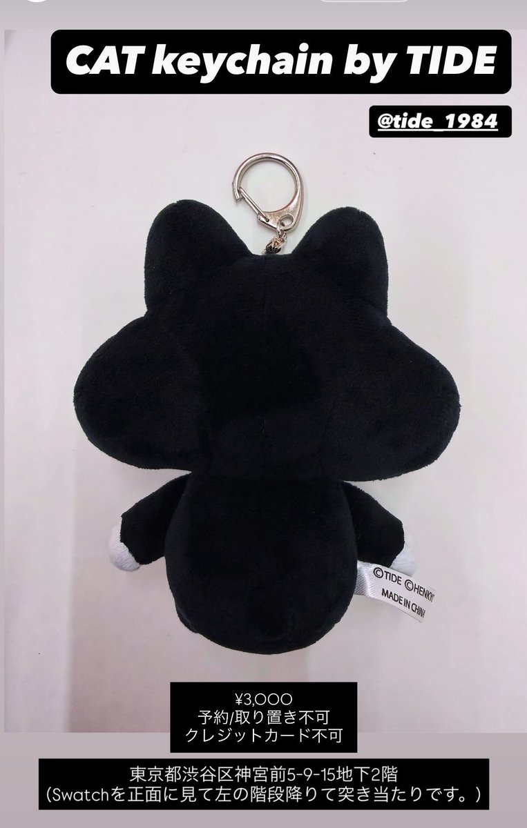 Fukase CAT keychain by TIDE キーチェーン CAT keychain TIDE キーチェーン イデタツヒロ Fukase Cat Keychains