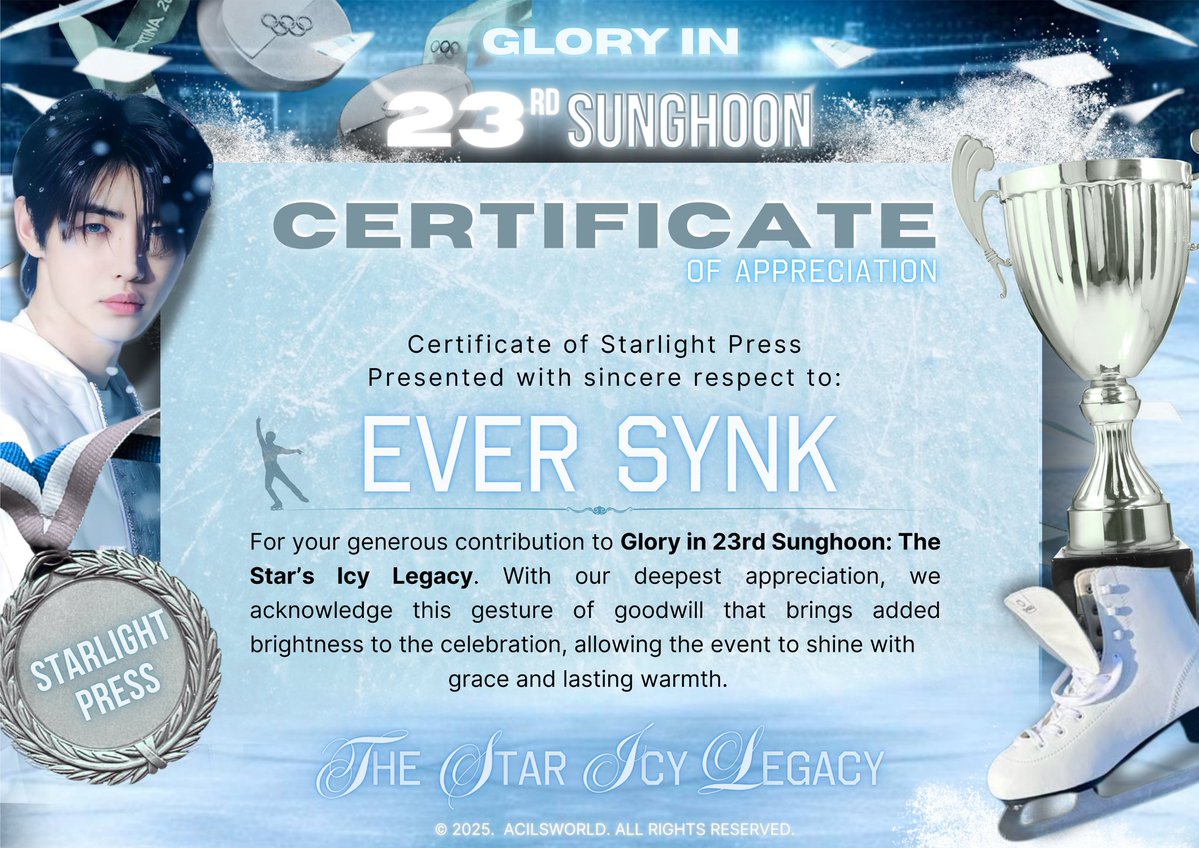 Terima kasih <a href="/acilsworld/">𝗚𝗹𝗼𝗿𝘆 𝗶𝗻 𝟮𝟯𝗿𝗱 𝗦𝘂𝗻𝗴𝗵𝗼𝗼𝗻⛸️</a> telah mengikut-sertakan kami dalam project ini. Semoga kita bisa bertemu kembali diproject selanjutnya.

Salam, Ever Synk.