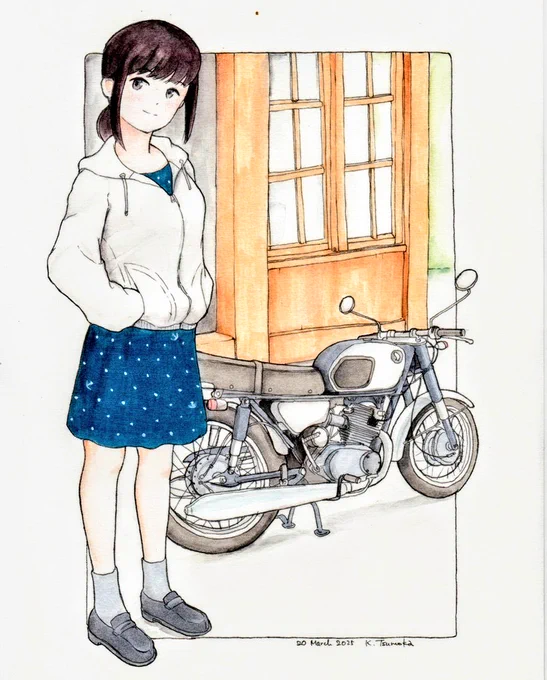 #今年も残りわずかなのでお気に入りの4枚を貼る SMサイズの画用紙に描いたものから選ぶとしたらこの四枚。