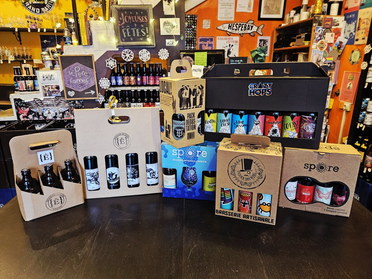 Noël, c'est dans 10 jour !

Et rien de mieux pour faire plaisir à vos proches que des coffrets de  brasseries locales et indépendantes : Brasserie de l'Être, Toussaint,  Crazy Hops, Spore et O'clock 🥳
Nous en avons pour tous les goûts, volumes et budgets 💝

À très vite ! 🍻