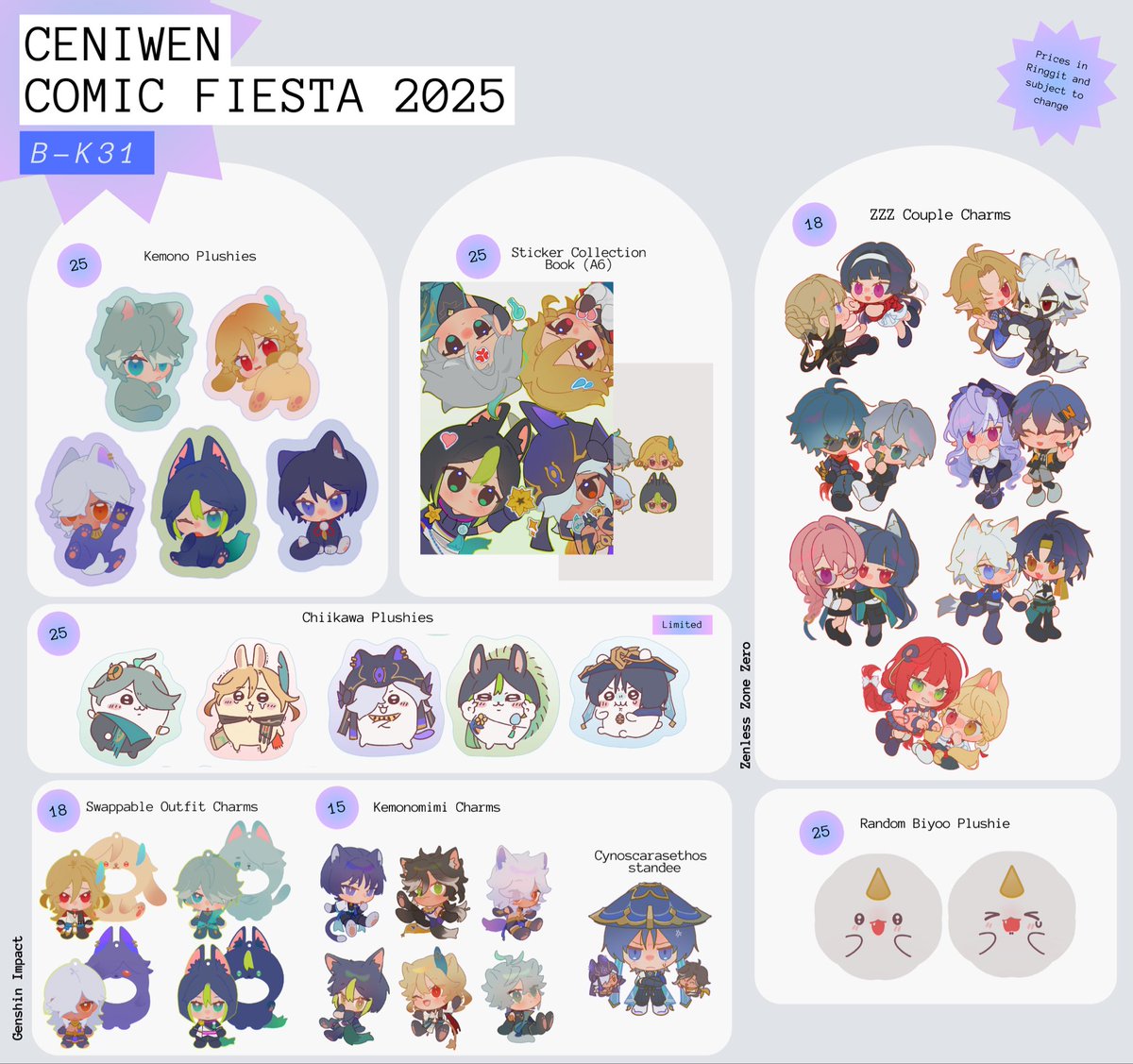 _ceniwen's tweet photo. [RTs Appreciated 💜]

My super last min catalogue for #comicfiesta2025. As always you can preorder by sending me a message (min RM20)

Hope to see you there ^o^

1/2 https://t.co/sAeNUpxK7X