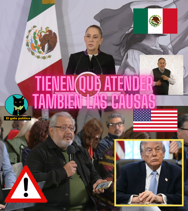 elgatopolitico_'s tweet image. 🔴🔴¡Fuerte!
Tras la decisión de Estados Unidos de declarar al fentanilo “arma de destrucción masiva”, la presienta de México le manda un mensaje a Donald Trump, y le pide no olvidarse de combatir las causas del exagerado consumo de drogas dentro su país:

"Tienen que atenderse…
