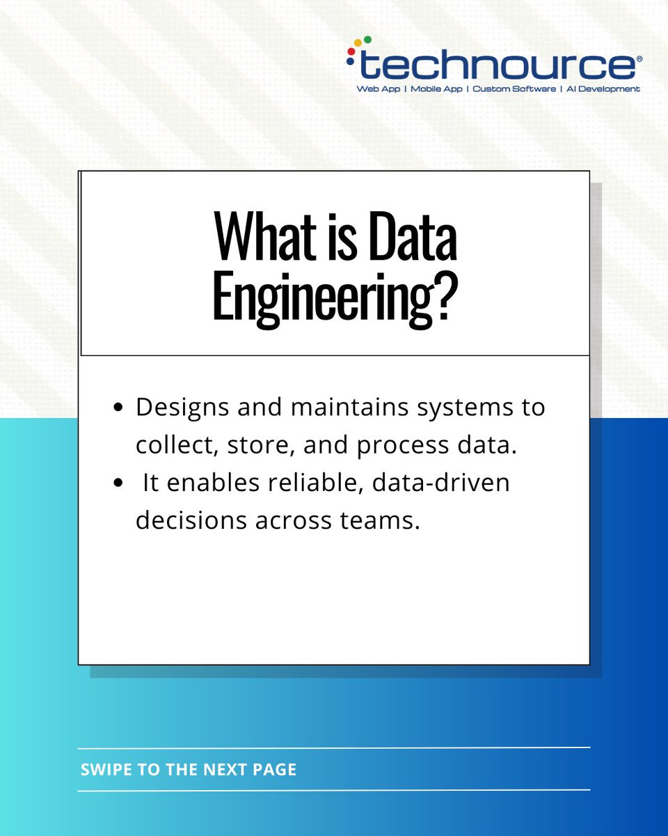 Technource's tweet photo. 𝗗𝗮𝘁𝗮 𝗘𝗻𝗴𝗶𝗻𝗲𝗲𝗿𝗶𝗻𝗴 𝗧𝗼𝗼𝗹𝘀 &amp; 𝗧𝗲𝗰𝗵𝗻𝗼𝗹𝗼𝗴𝗶𝗲𝘀

Hands-on insights on building scalable and efficient data pipelines using industry-leading data engineering tools. 

To read more: https://t.co/Lq6XI55q52

#Technource #DataEngineering #BigData #TechExpertise https://t.co/Oo9VL3gfUH