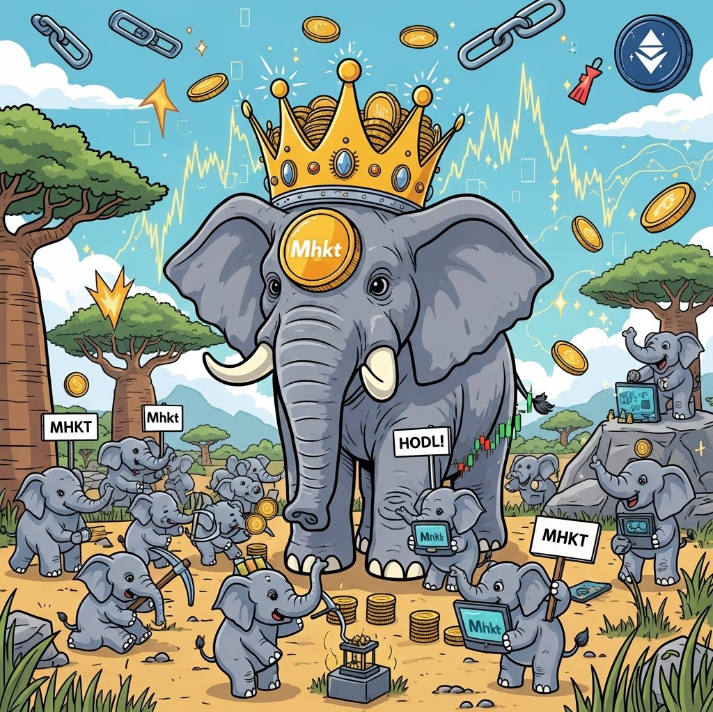 MahkotaCoinn's tweet photo. The Herd is growing stronger every day! 🐘🌍
$MHKT isn't just a coin, it's a bustling ecosystem.
We are mining, we are holding, and we are building on Solana.

The King Elephant sits on a throne of green candles. 🕯️📈
Don't bet against the heavyweights. 

#Solana #MHKT
#Web3 https://t.co/OEm7Tcao9i