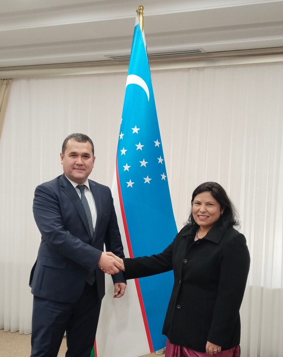NepEmbIsb's tweet image. Ambassador Rita Dhital met with Mr. Gulomjon Pirimkulov, Head of South Asia Department of the Ministry of Foreign Affairs of Uzbekistan today &amp;amp; discussed further strengthening bilateral cooperation.