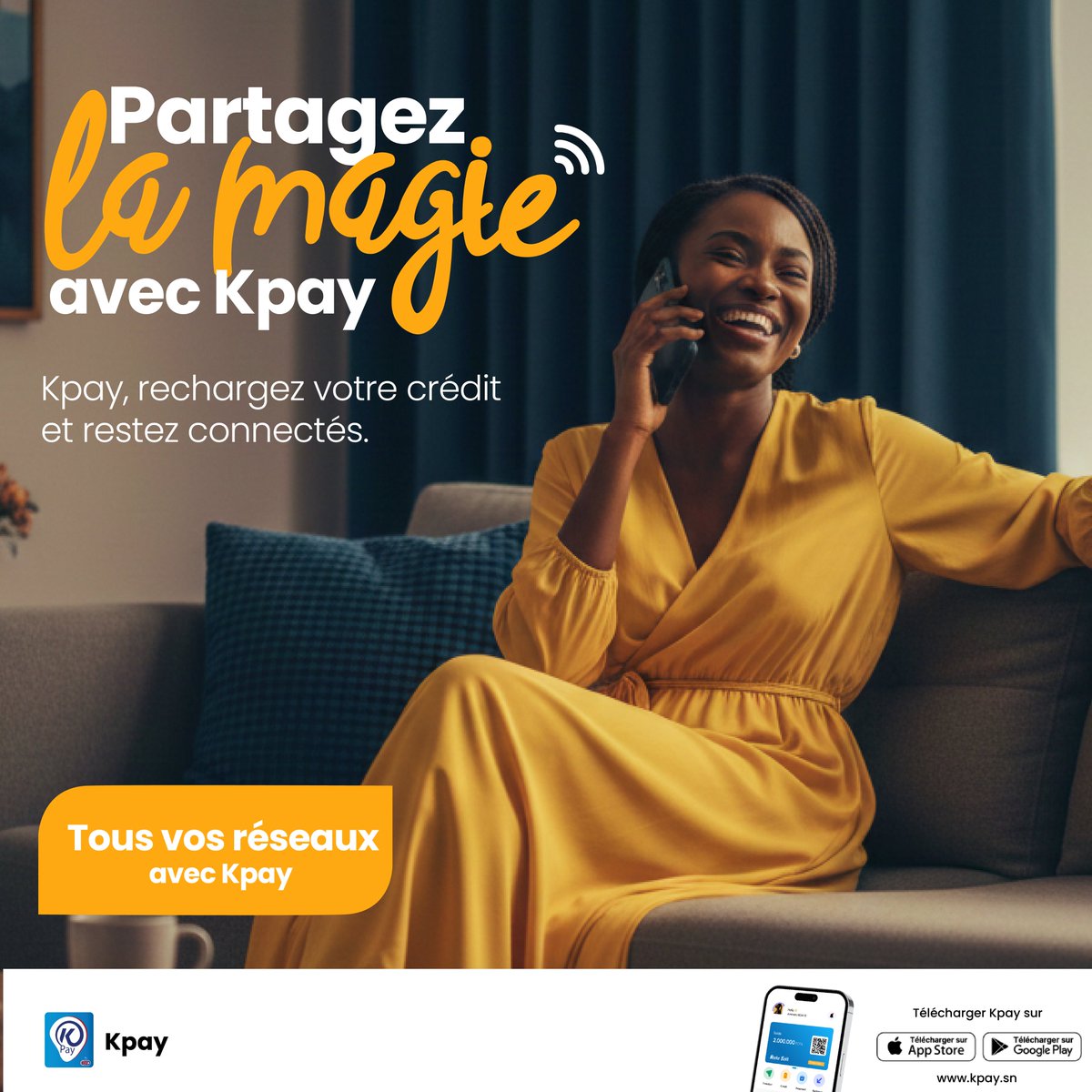 Famille, amis, vœux...🥳 L'esprit des fêtes est là !
Assurez toutes vos communications de fin d'année : rechargez le crédit de n'importe quel opérateur en un clin d'œil avec Kpay.😊