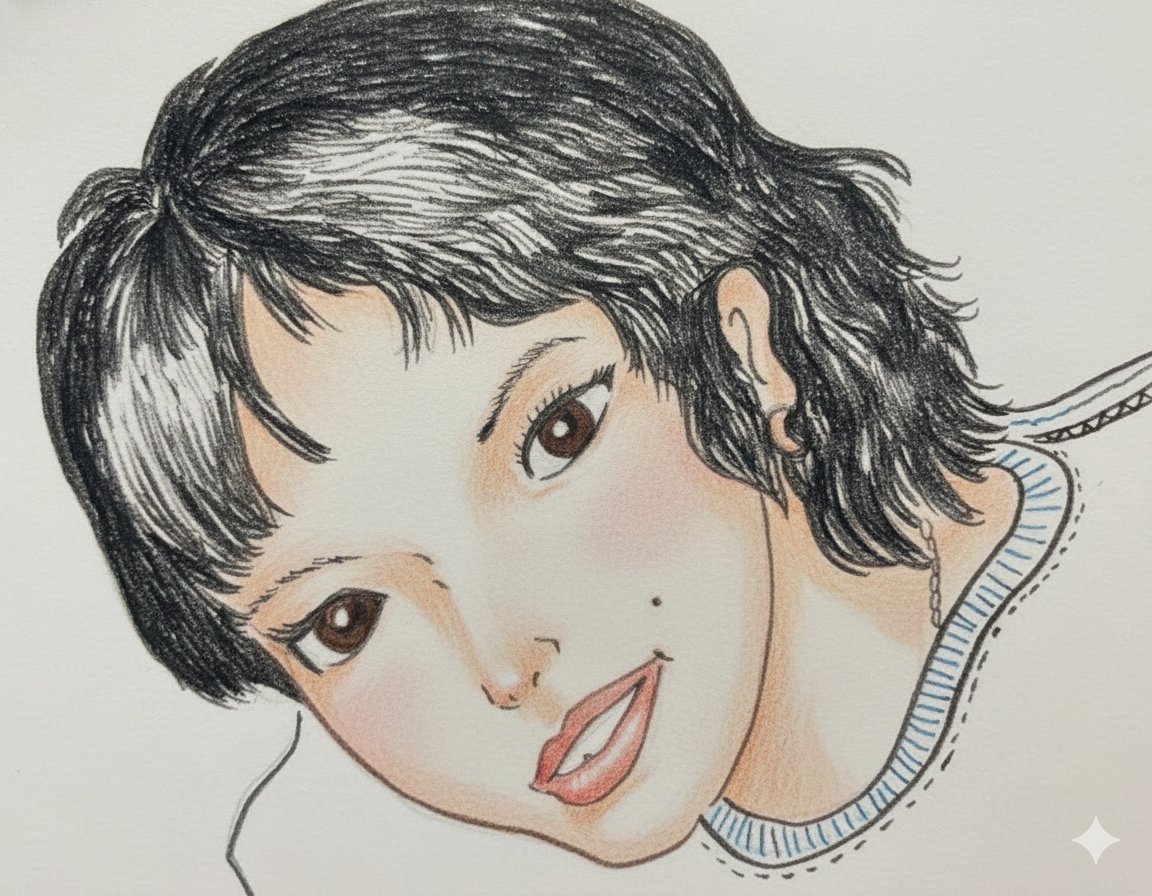 chama12181's tweet photo. あいみょんイラスト描きました♪
色付けはAIに手伝ってもらった😂
@aimyonGtter 
@AimyongStaff 
#あいみょん https://t.co/rS1FOE4Tjt