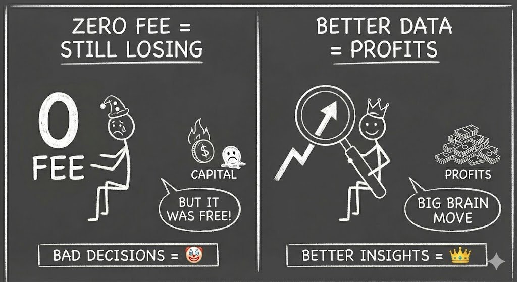 Zero-fee perps are a waste if you get liquidated every week.

You don't need improved fees, you need improved information and decisions.

Paradyze