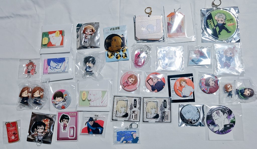 呪術廻戦 キーホルダー アクスタ 缶バッジ 譲渡 （譲）狗巻、釘崎、灰