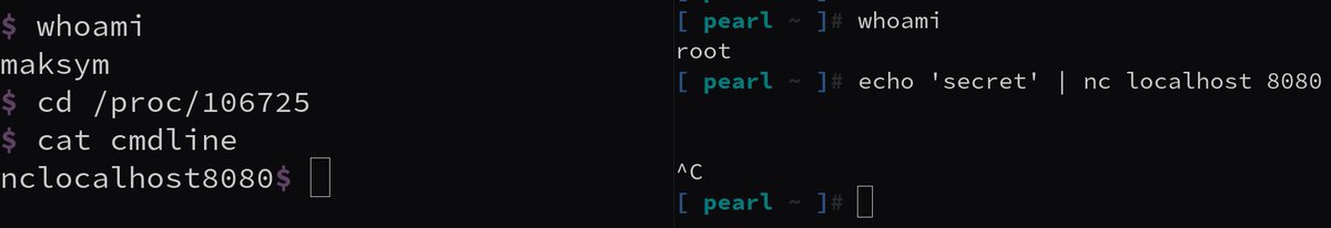 cryptolok's tweet photo. this is why it's never a good idea to use clear text credentials directly in command argument, since it's visible to any user in the system (on process level)
piping would still work, but could be seen in command history
stay safe #linux https://t.co/KL06JPRQJJ