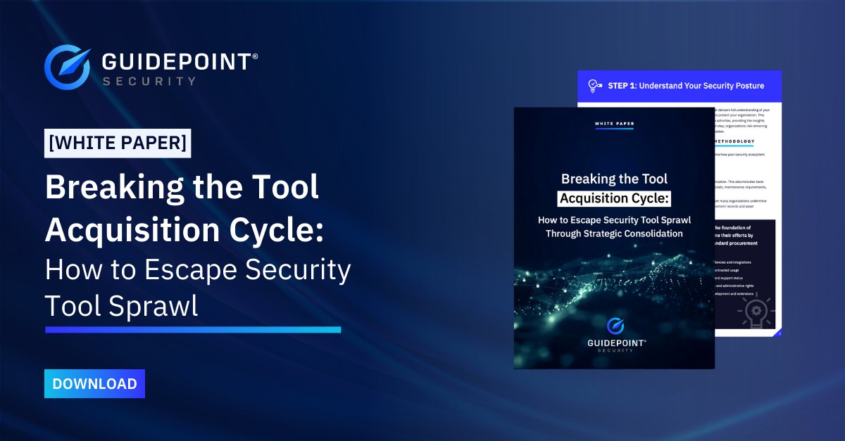 KJRyan413's tweet photo. Revolutionize your everyday #SecurityStack processes. 

@GuidePointSec's latest white paper reveals strategies to streamline your systems, enhance integration and achieve significant improvements in efficiency and results. 

Access the guide here: https://t.co/DLfhfZ8Jpl https://t.co/WnFJ3Clmk2
