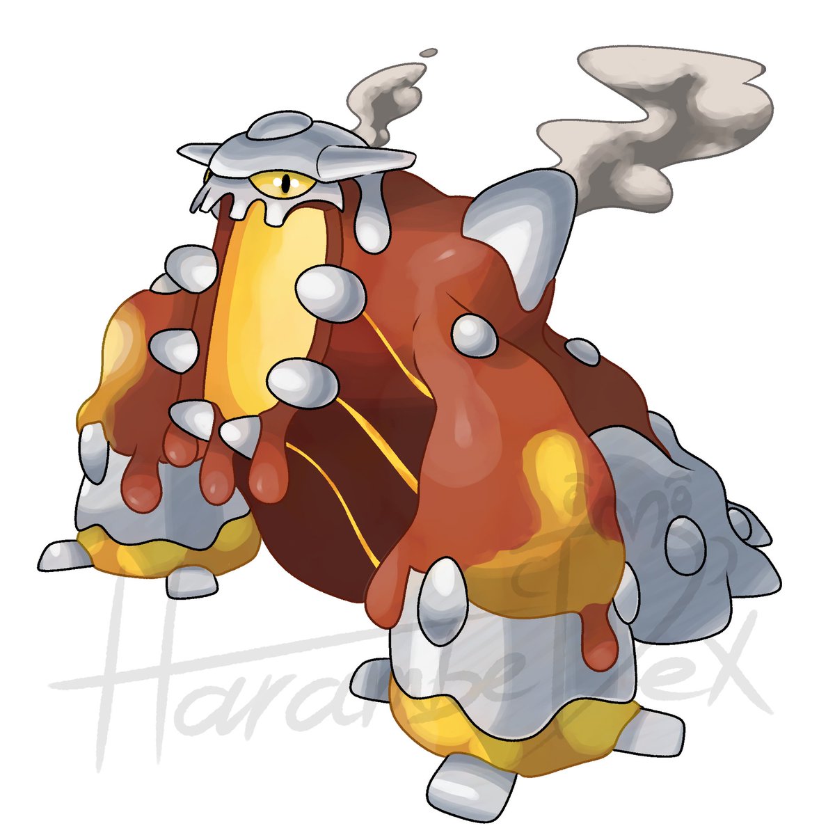 MEGA HEATRAN from Pokémon Legends: Z-A DLC (Sugimori Style)🌋